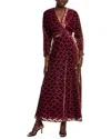 Diane Von Furstenberg Babette Velvet Burnout Maxi Dress In Pink