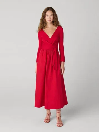Diane Von Furstenberg Ballerina Wrap Dress In Red