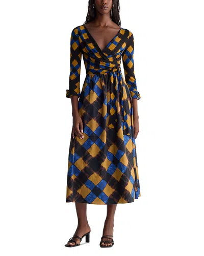 Diane Von Furstenberg Ballerina Wrap V Neck Dress In Multi
