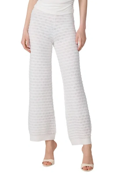 Diane Von Furstenberg Barbara Mixed Stitch Cotton Blend Knit Pants In White