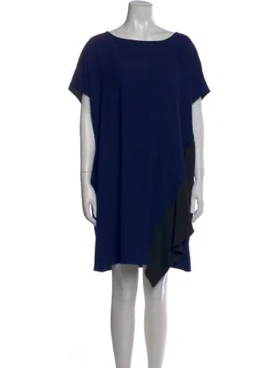 Pre-owned Diane Von Furstenberg Bateau Neckline Knee-length Dress In Blue