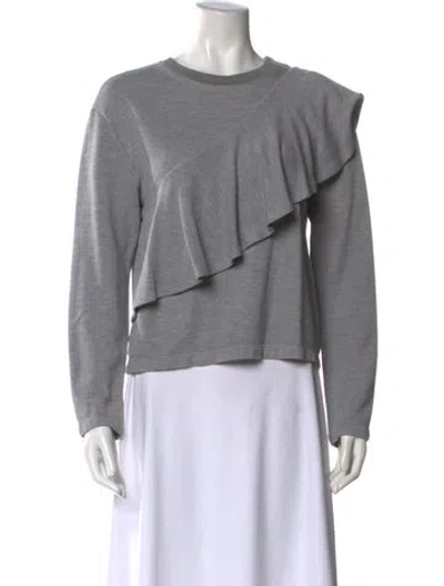 Pre-owned Diane Von Furstenberg Bateau Neckline Long Sleeve Sweatshirt In Gray
