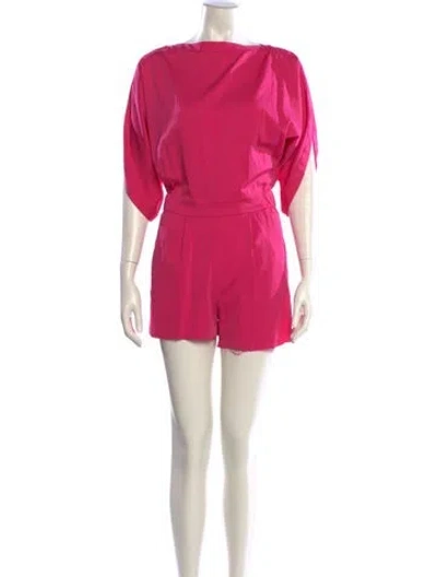 Pre-owned Diane Von Furstenberg Bateau Neckline Romper In Pink