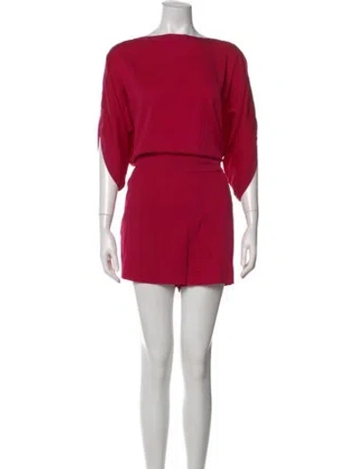 Pre-owned Diane Von Furstenberg Bateau Neckline Romper In Pink