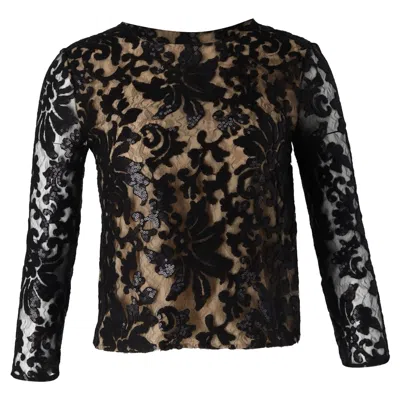 Diane Von Furstenberg Belle Lace Top In Black Rayon