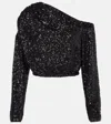 Diane Von Furstenberg Belle Sequined Asymmetric Top In Black