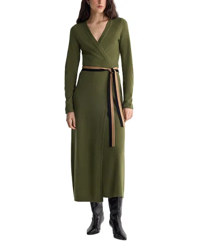 Diane Von Furstenberg Bellina Wool Cashmere Wrap Sweater Dress In Green