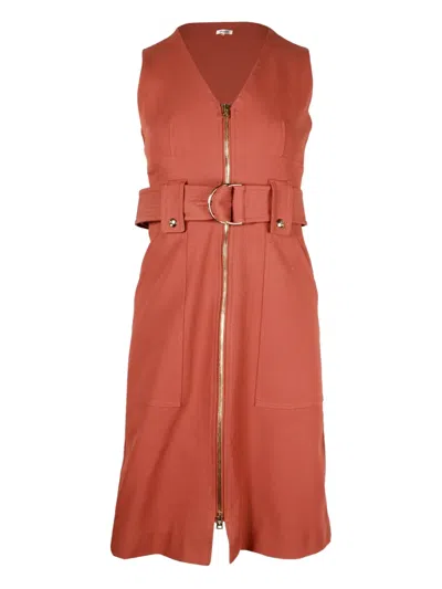 Pre-owned Diane Von Furstenberg Belted Cotton Dress In Brown