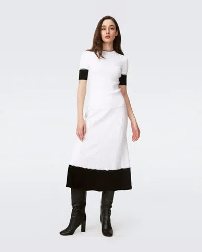 Diane Von Furstenberg Benedetta Skirt In Ivory And Black