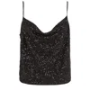 Diane Von Furstenberg Berlin Sequined Top In Black