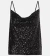 Diane Von Furstenberg Berlin Sequined Top In Black
