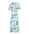 Diane Von Furstenberg Majorie Floral-print Slub Woven Midi Dress In White