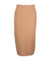 Diane Von Furstenberg Bi-colour Knit Pencil Skirt In Tan Viscose In Brown