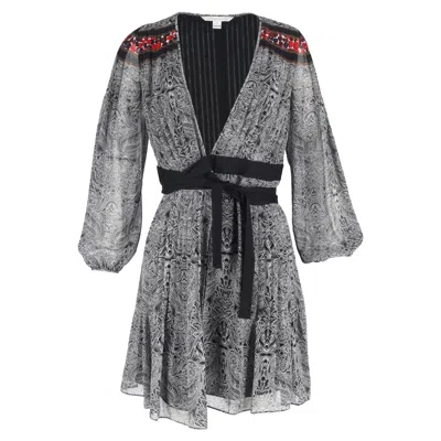 Diane Von Furstenberg Bianka Wrap Dress In Multicolor Silk In Black
