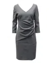 Diane Von Furstenberg Bias Ruched Pencil Dress In Gray Polyester Blend In Gray