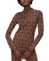 Diane Von Furstenberg Birdie Wool-blend Top In Brown