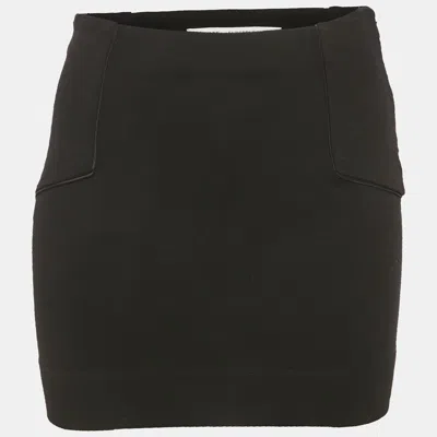 Pre-owned Diane Von Furstenberg Black Crepe Mini Skirt Xs