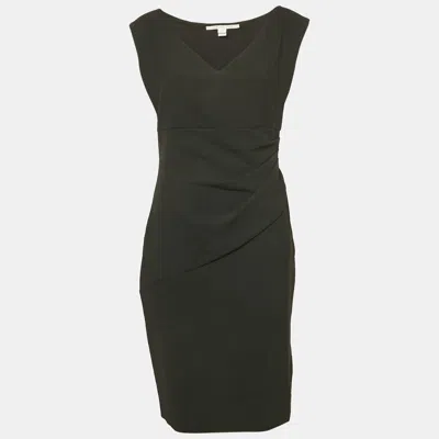 Pre-owned Diane Von Furstenberg Black Crepe Sleeveless Bevin Short Dress L
