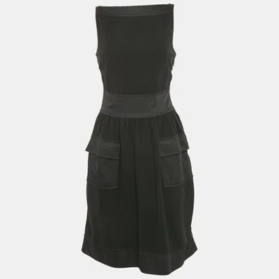 Pre-owned Diane Von Furstenberg Black Jersey Sleeveless Zanne Dress S