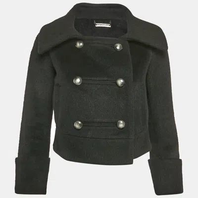 Pre-owned Diane Von Furstenberg Black Shearling Lady Bird Jacket M