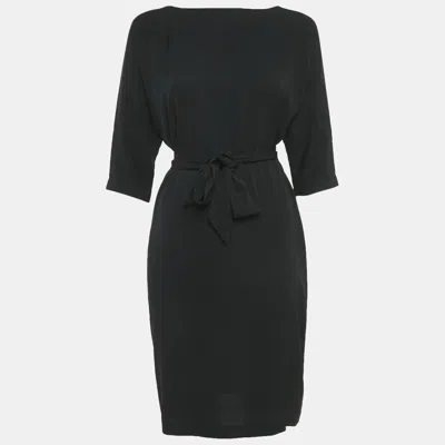 Pre-owned Diane Von Furstenberg Black Silk Midi Dress M