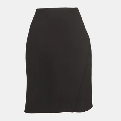 Pre-owned Diane Von Furstenberg Black Stretch Crepe Pencil Skirt M
