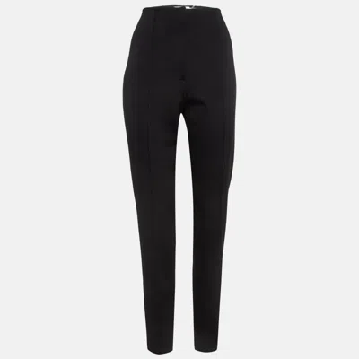 Pre-owned Diane Von Furstenberg Black Stretch Knit Pants L