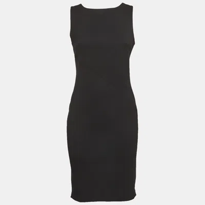 Pre-owned Diane Von Furstenberg Black Stretch Twill Short Dress M