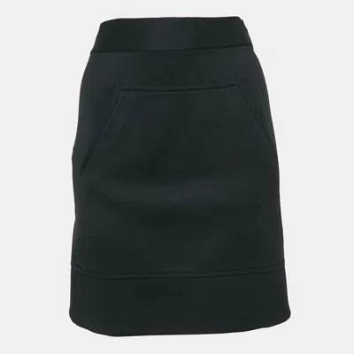 Pre-owned Diane Von Furstenberg Black Wool Jersey Jourdan Mini Skirt S