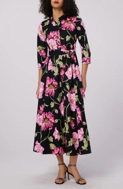 Diane Von Furstenberg Blaine Floral Shirtdress In Huge Hendrix Floral Pink