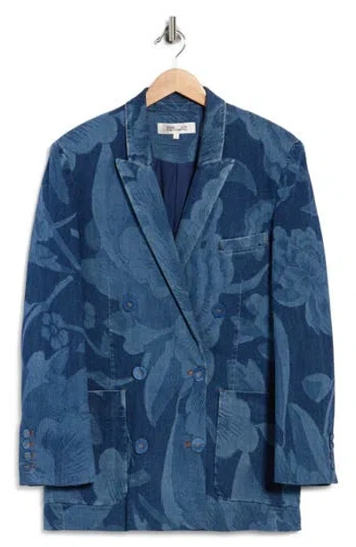 Diane Von Furstenberg Blair Floral Print Jacket In Blue