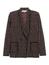 Diane Von Furstenberg Multicolor Geometric Pattern Blazer In Black