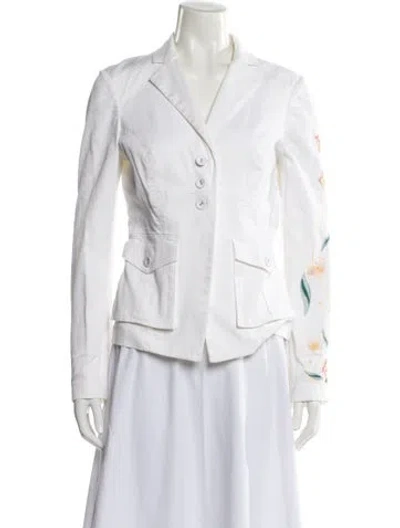 Pre-owned Diane Von Furstenberg Blazer In White