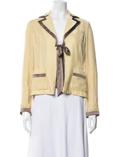 Pre-owned Diane Von Furstenberg Blazer In Yellow