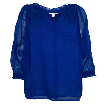 Diane Von Furstenberg Blouse In Blue Silk