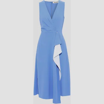Pre-owned Diane Von Furstenberg Blue Crepe Dress S (us 4)