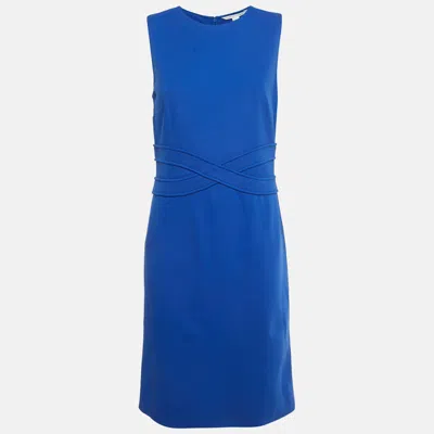Pre-owned Diane Von Furstenberg Blue Jersey Evita Dress M
