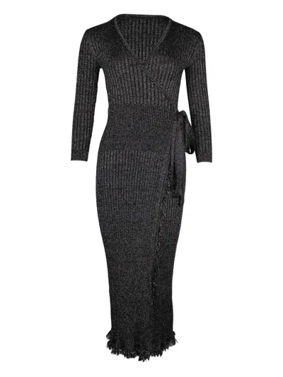 Pre-owned Diane Von Furstenberg Bobbi Wrap Dress In Gray
