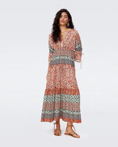 Diane Von Furstenberg Boris Dress By  In Size Xl In Ibiza Stripe And Tiny Magic Eye