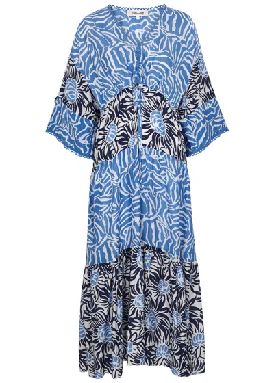 Diane Von Furstenberg Boris Printed Midi Dress In Blue