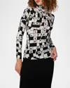 Diane Von Furstenberg Brandy Wool Top In Dvf 50th Cross Word Ivory