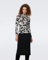 Diane Von Furstenberg Brandy Wool Top In Dvf 50th Crossword Ivory