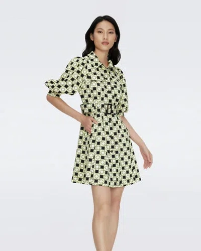 Diane Von Furstenberg Britney Belted Dress In Green