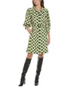 Diane Von Furstenberg Britney Belted Dress In Green