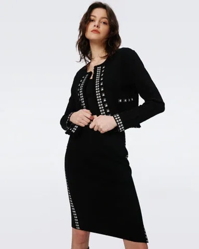 DIANE VON FURSTENBERG BROGAN KNIT JACQUARD CARDIGAN