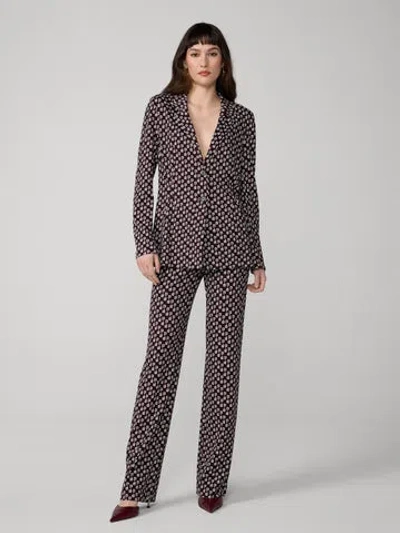 Diane Von Furstenberg Brooke Straight Pants In Animal Print