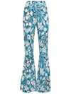 Diane Von Furstenberg Brooklyn Floral-print Flared Trousers In Blue