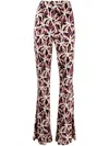 Diane Von Furstenberg Brooklyn Floral-print Flared Trousers In Purple