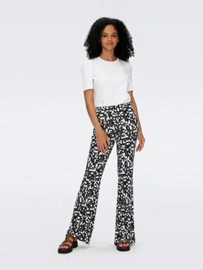 Diane Von Furstenberg Brooklyn Pants In Tiny Dvf 50th Crossword Black
