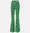 Diane Von Furstenberg Brooklyn Printed Flared Pants In Green